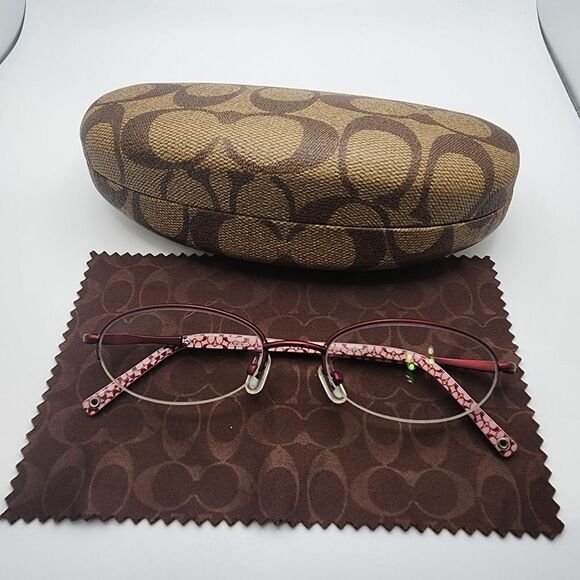 Coach Adrianne Matte Bordeaux Prescription Glasses Frames, Case, & CleaningCloth - Picture 2 of 9